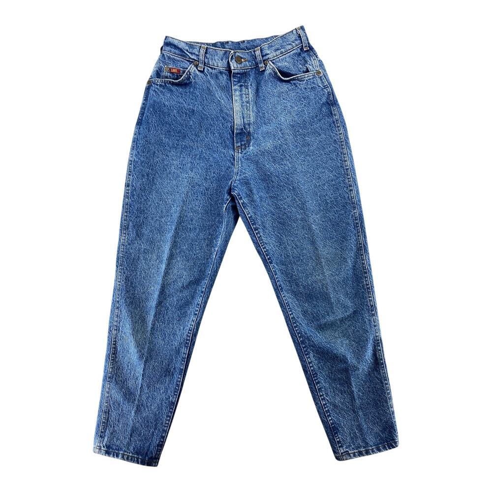Vintage 90s Lee Mom Jeans High Waist Tapered Blue Denim Women’s 26x27